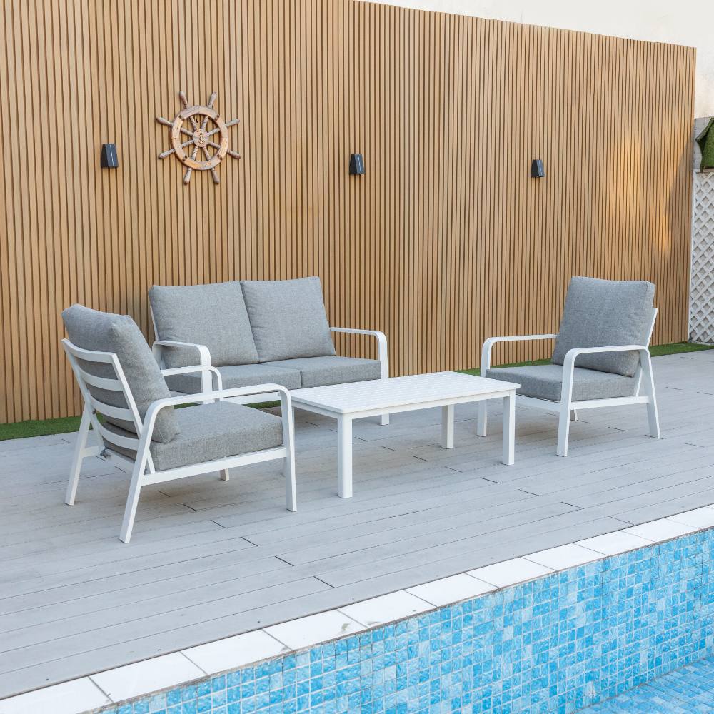 Bondi 4 Piece Double Lounge - White image 1