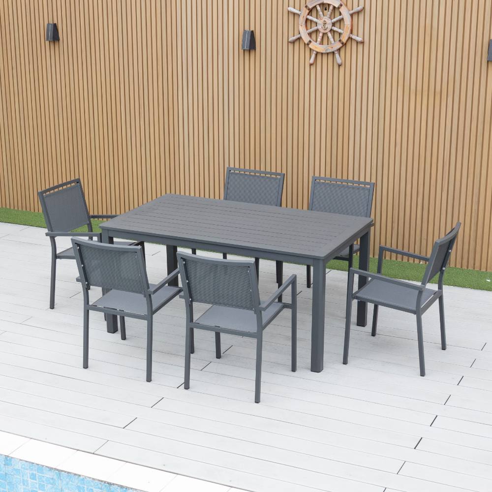 Noosa 7 Piece Dining Set - Gunmetal image 5