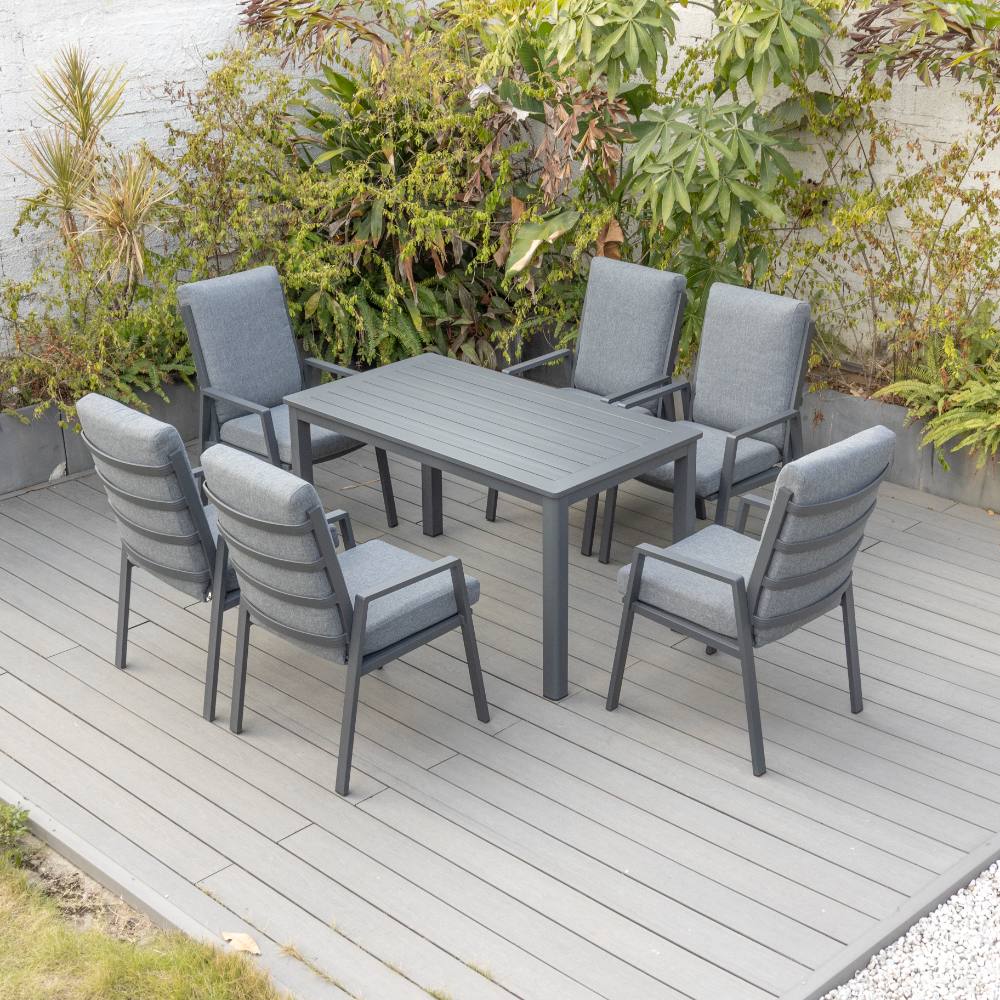 Bondi High Back 7 Piece Dining (140/76) - Gunmetal image 2