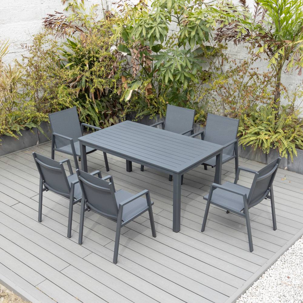 Bondi Sling 7 Piece Dining Setting - Gunmetal image 3
