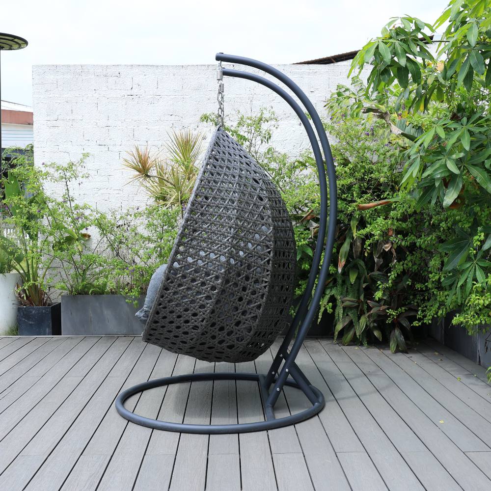 Dubai Double Swinging Chair - Charcoal Wicker image 2