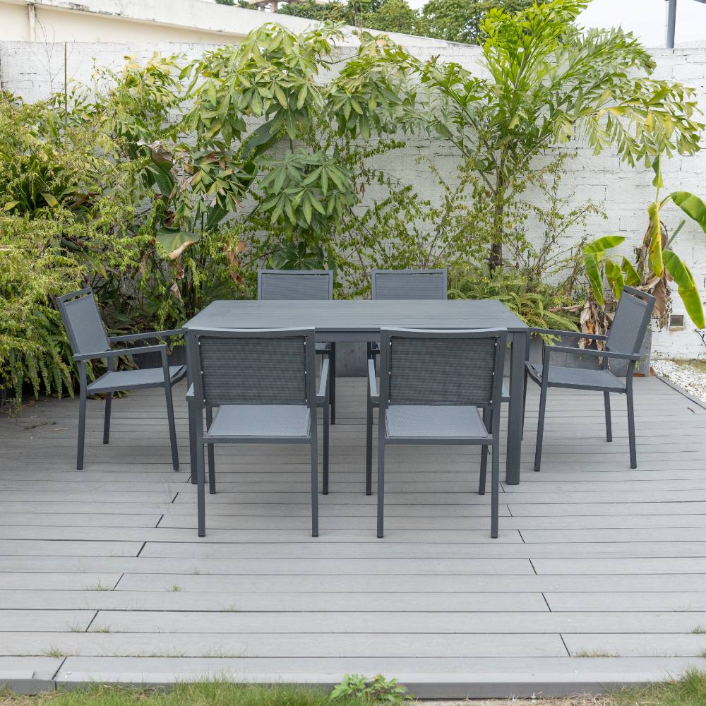 Noosa 7 Piece Dining (160/93) - Gunmetal image 1