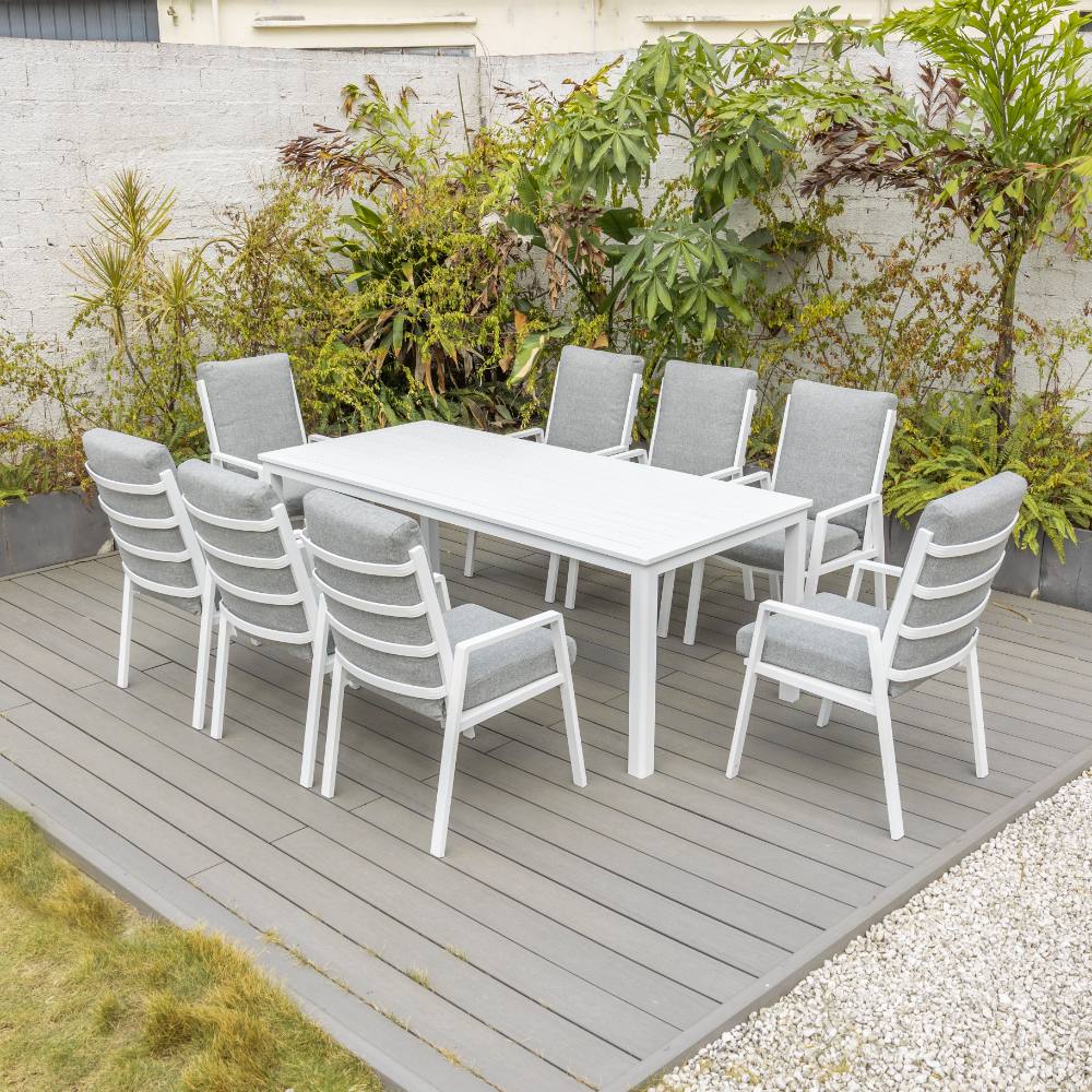 Bondi High Back 9 Piece Dining - White image 2