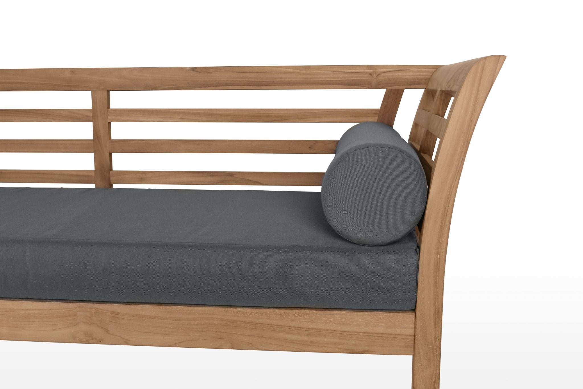 Small Teak Daybed - Base Cushion And 2 Rolls - 205 x 70 x 85 image 3