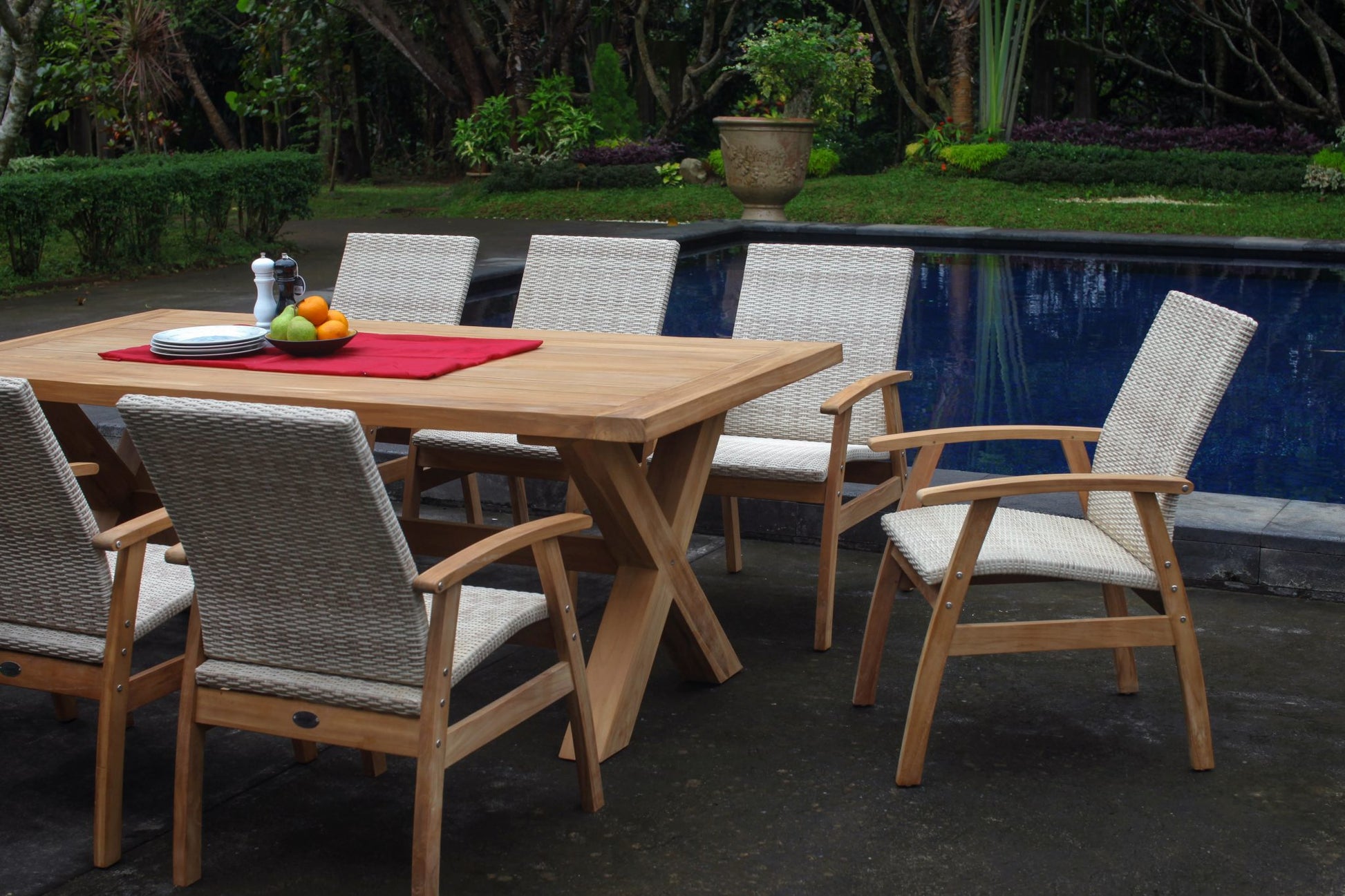 Alexander Teak Timber Dining Table 220 x 100 image 3