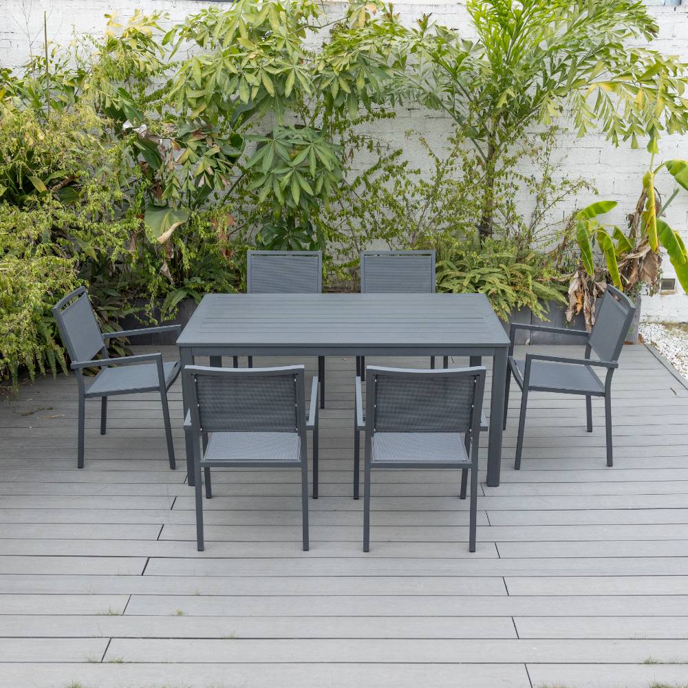 Noosa 7 Piece Dining (160/93) - Gunmetal image 0