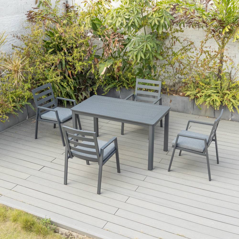 Bondi 5 Piece Dining (140/76) - Gunmetal image 0