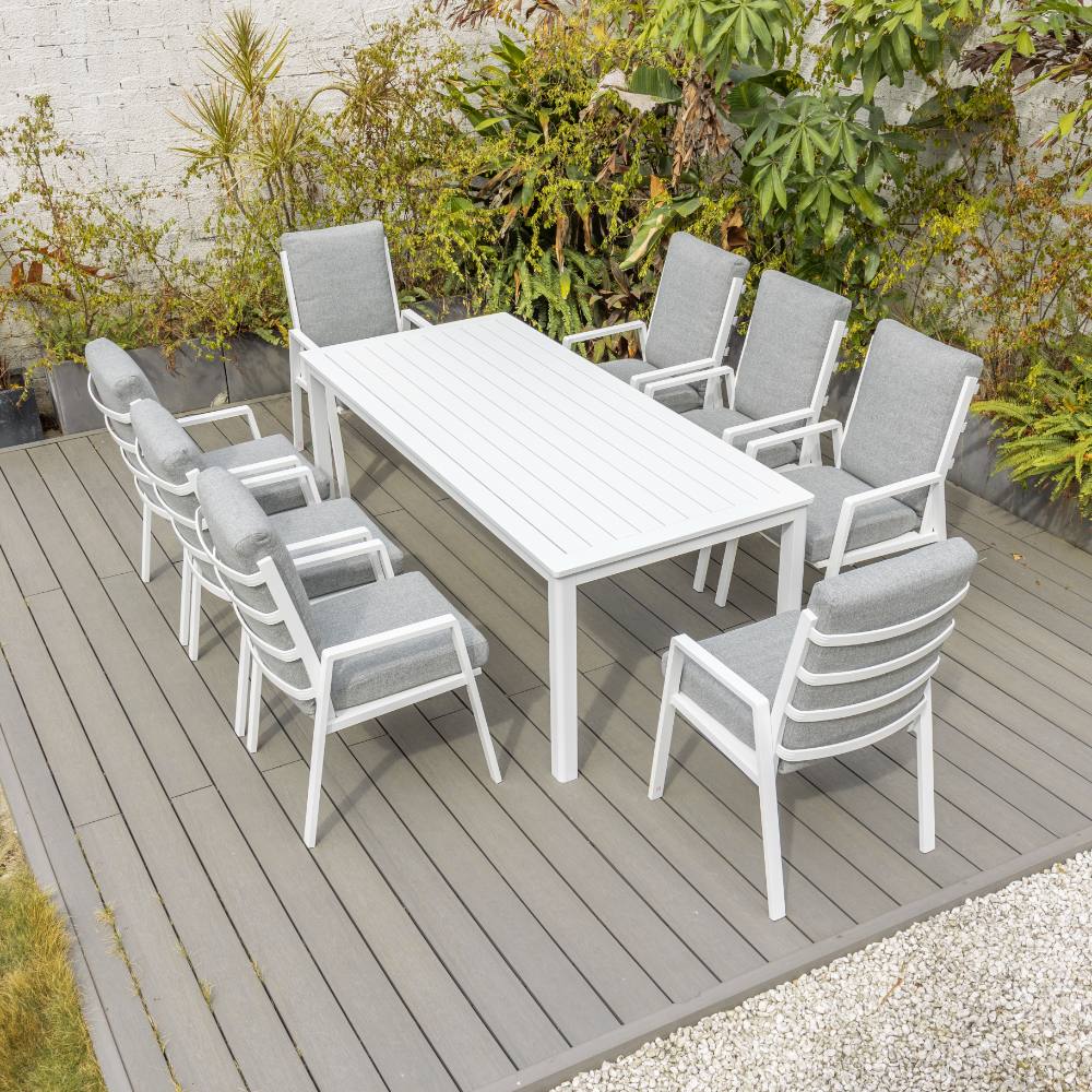 Bondi High Back 9 Piece Dining - White image 3