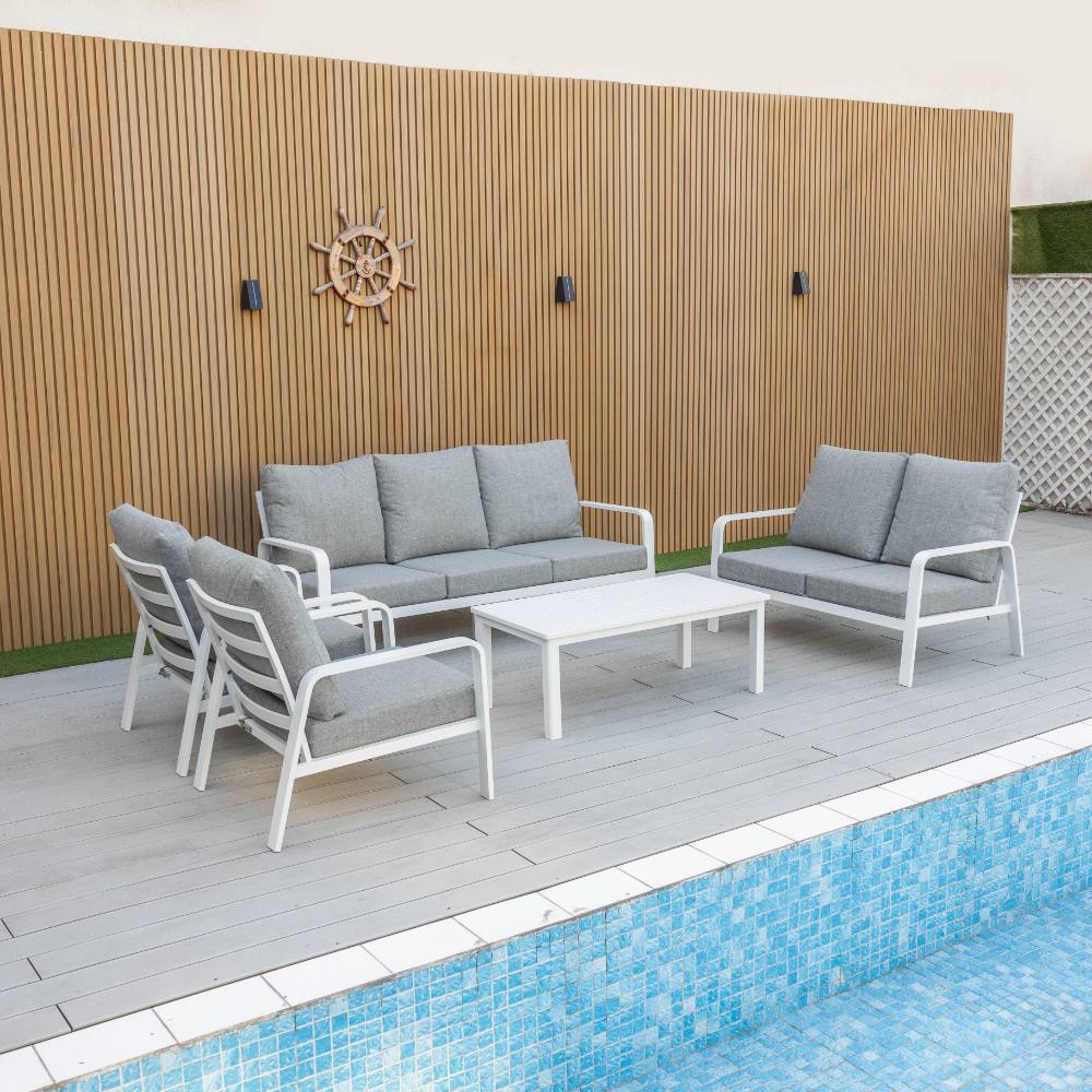 Bondi 5 Piece Lounge - White image 1