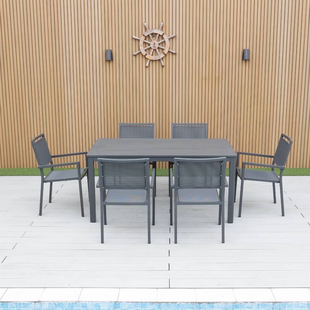 Noosa 7 Piece Dining Set - Gunmetal image 7