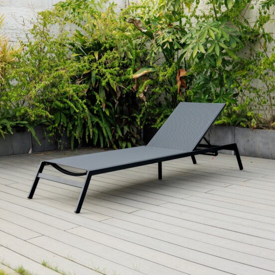 Bondi Armless Sun Lounge - Gunmetal image 4