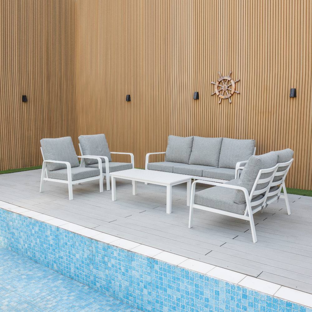 Bondi 5 Piece Lounge - White image 3