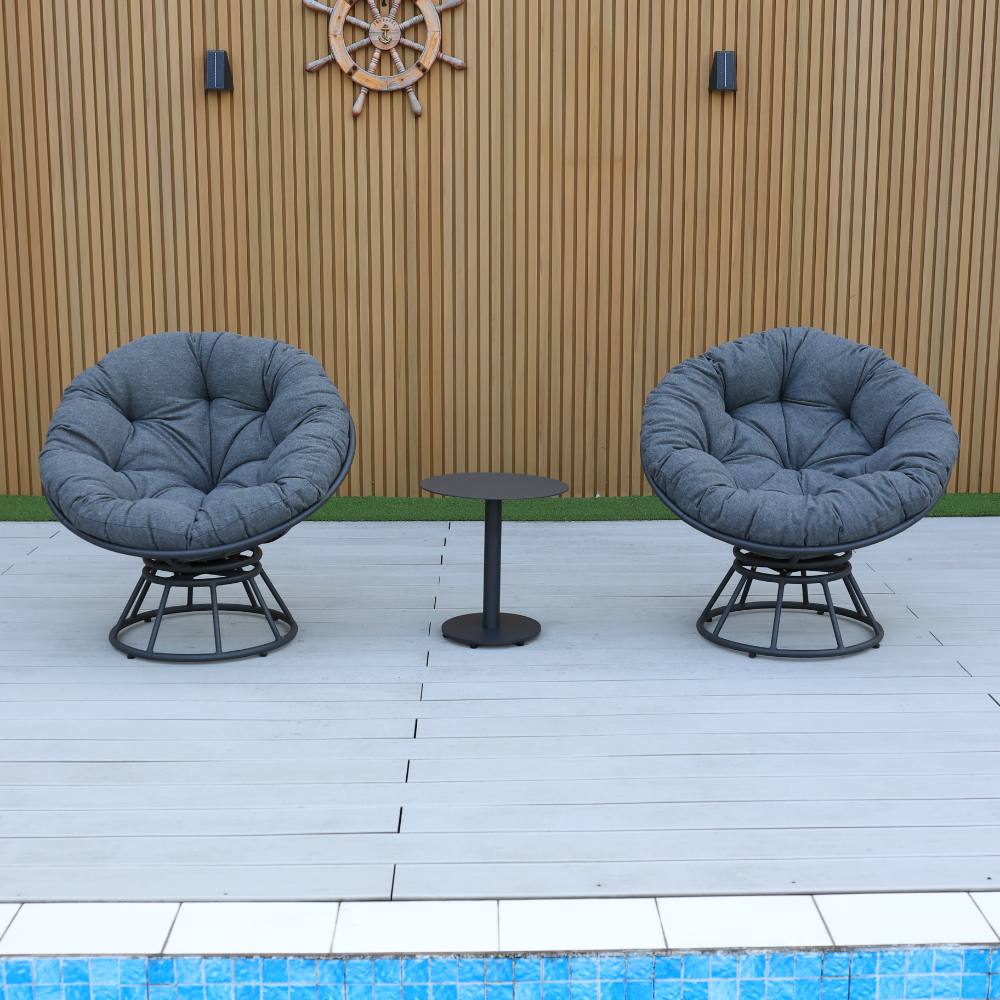 Bondi 3-Piece Swivel Balcony Set - Gunmetal image 2