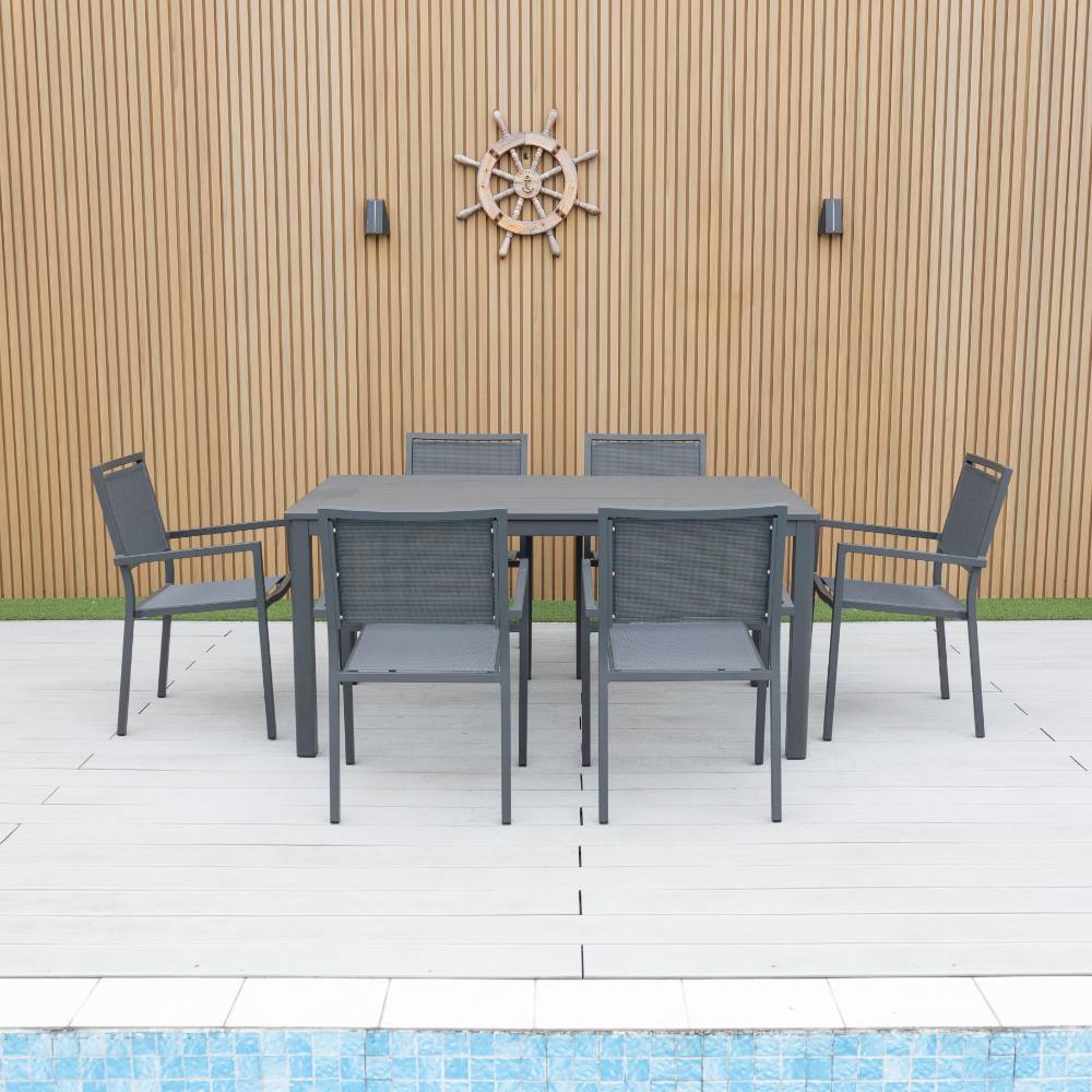 Noosa 7 Piece Dining Set - Gunmetal image 3