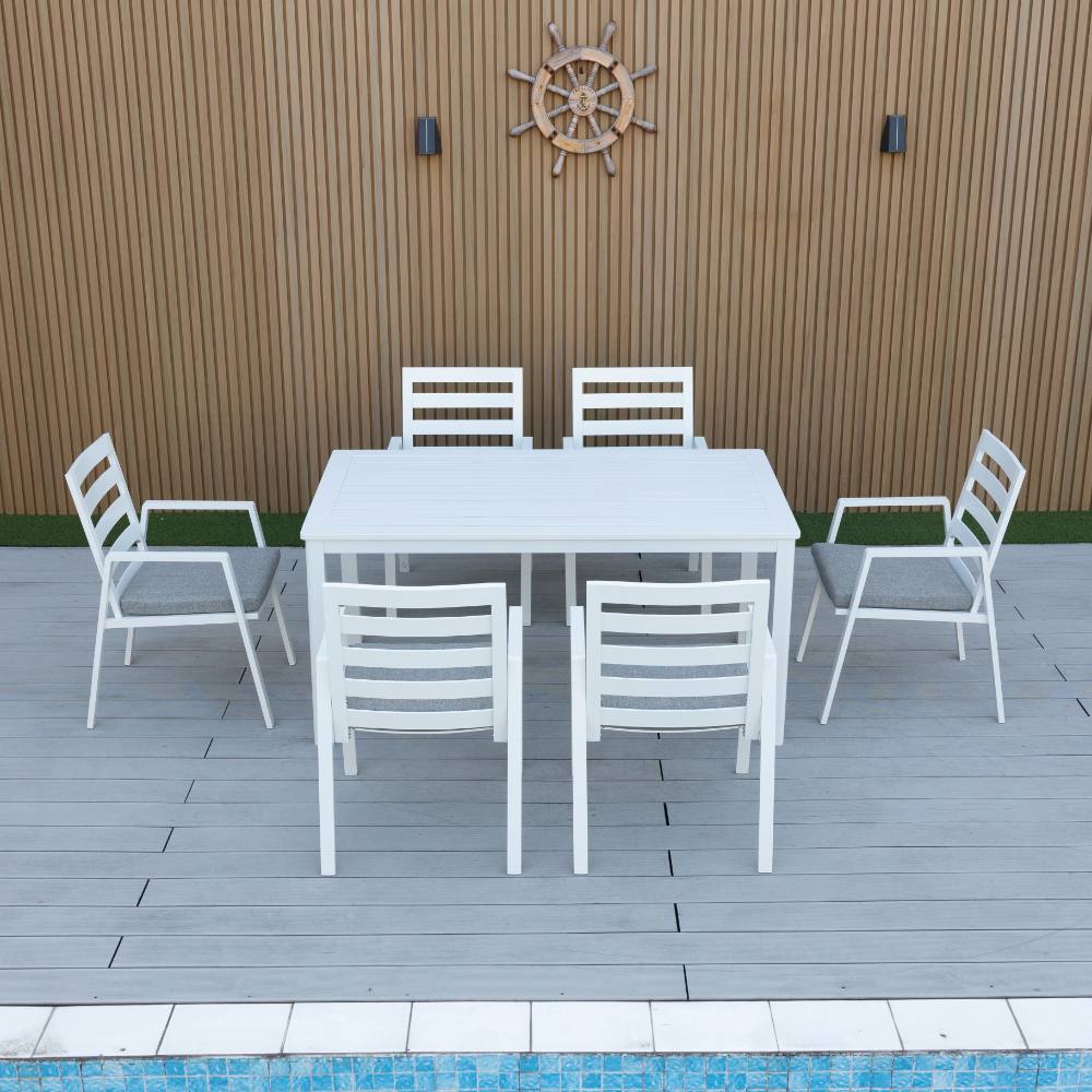 Bondi 7 Piece Dining (160/93) - White image 1