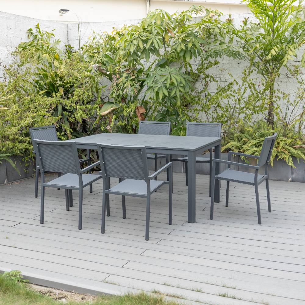 Noosa 7 Piece Dining (160/93) - Gunmetal image 2