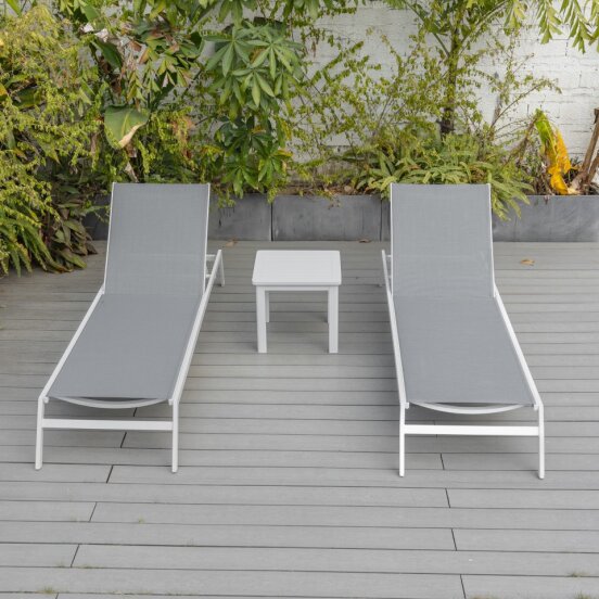 Bondi Armless Sun Lounge - White image 2