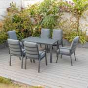 Bondi High Back 7 Piece Dining (140/76) - Gunmetal image 0
