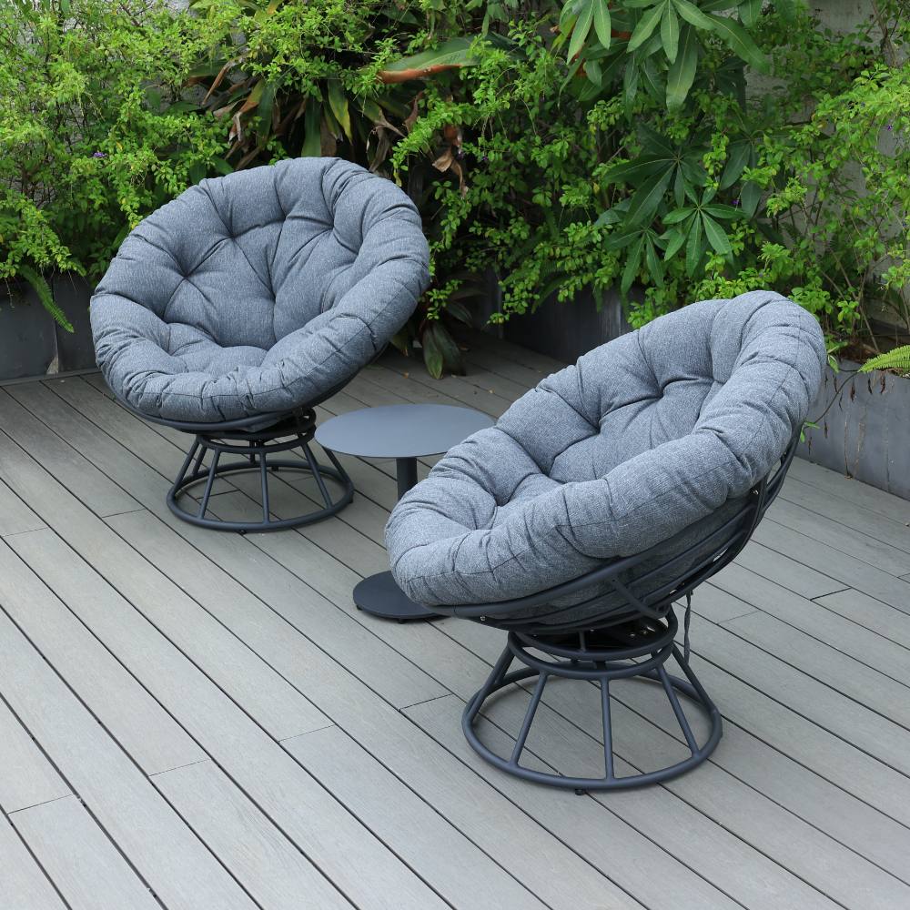 Bondi 3-Piece Swivel Balcony Set - Gunmetal image 3