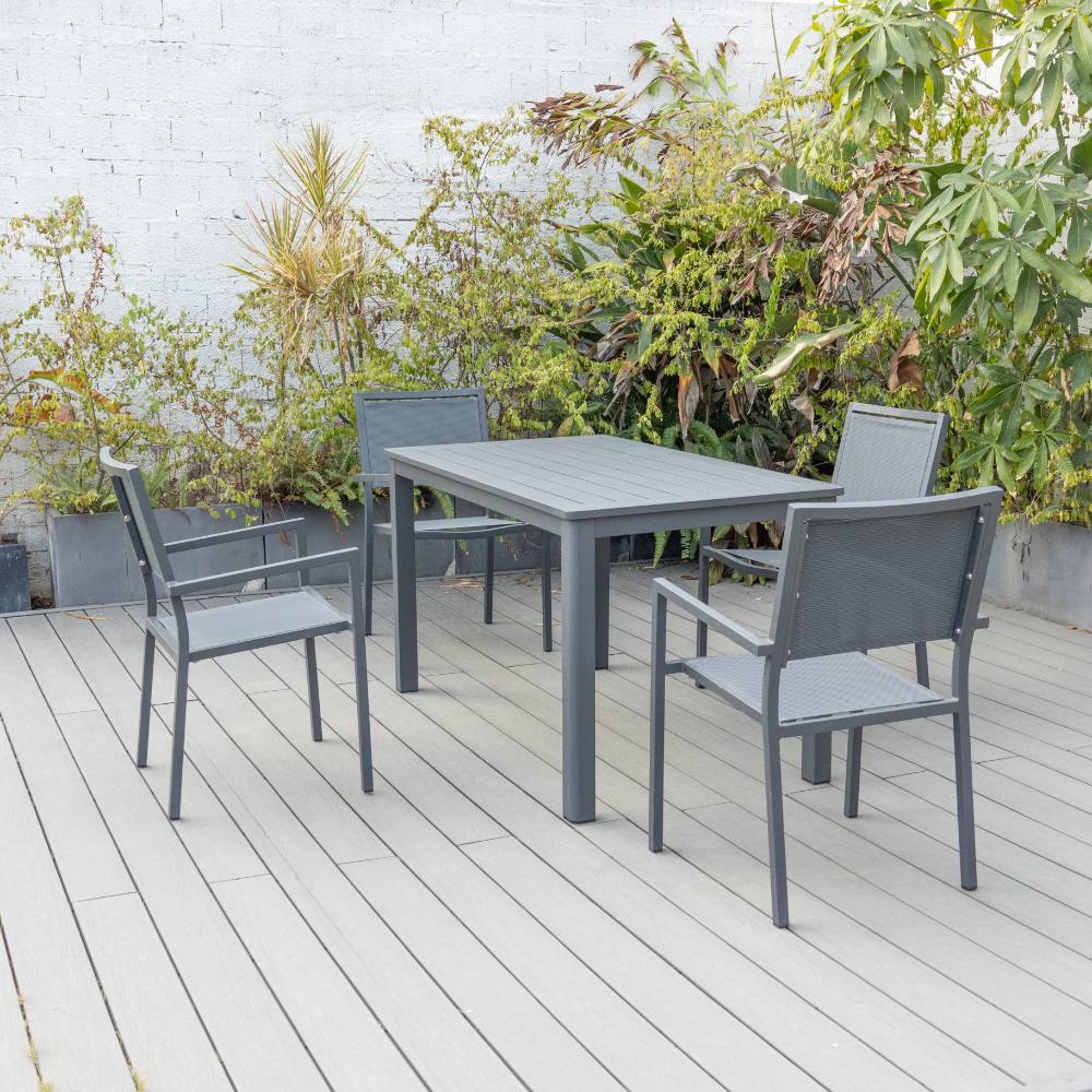 Noosa 5 Piece Dining (140/76) - Gunmetal image 3
