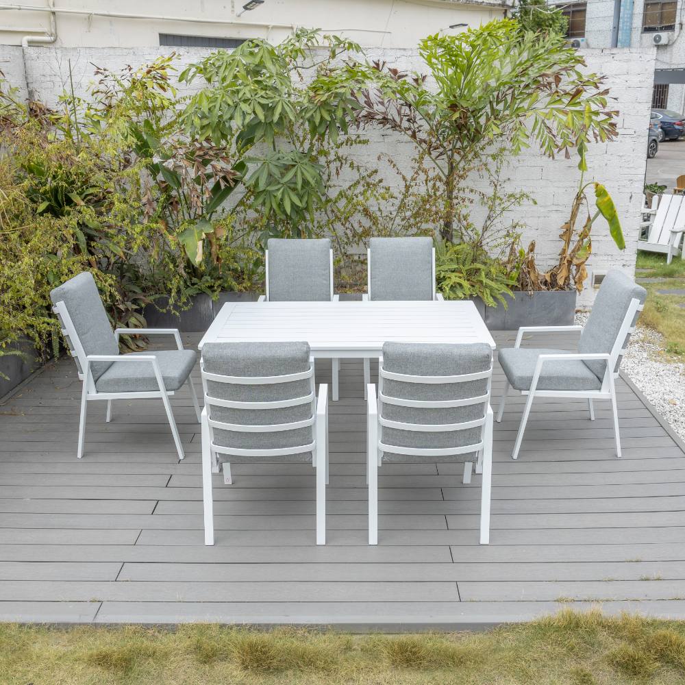Bondi High Back 7 Piece Dining (160/93) - White image 1