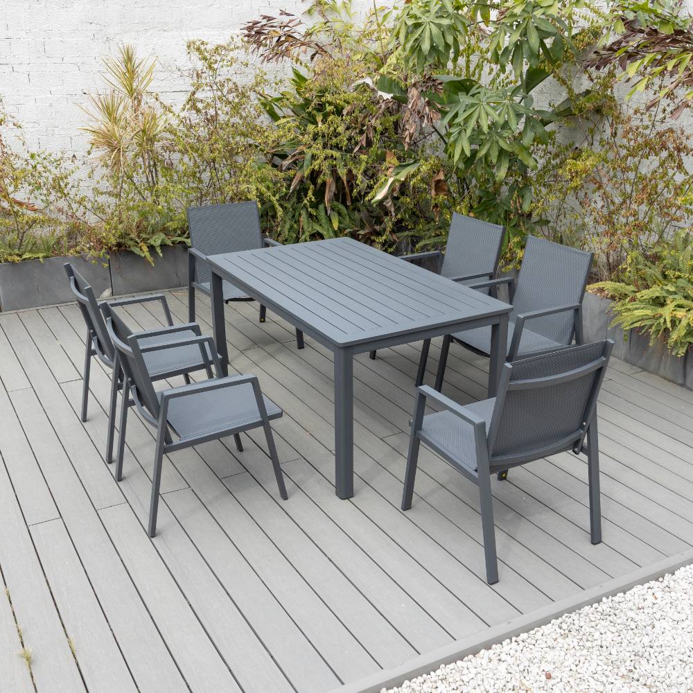 Bondi Sling 7 Piece Dining Setting - Gunmetal image 4