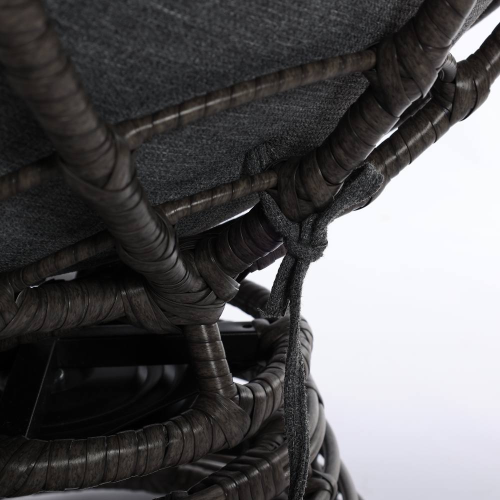 Dubai 3-Piece Swivel Balcony Set - Charcoal Wicker image 5