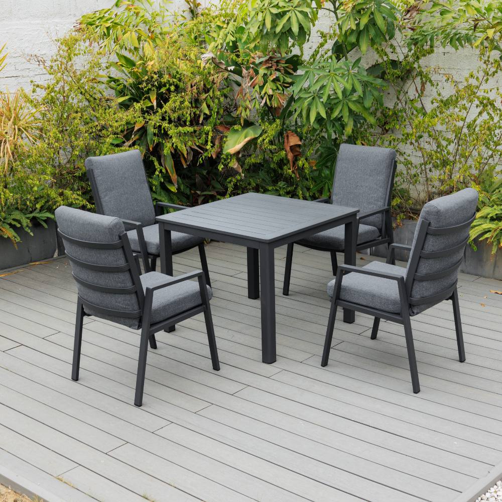 Bondi High Back 5 Piece Dining - Gunmetal image 1