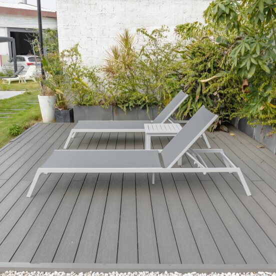 Bondi Armless Sun Lounge - White image 4