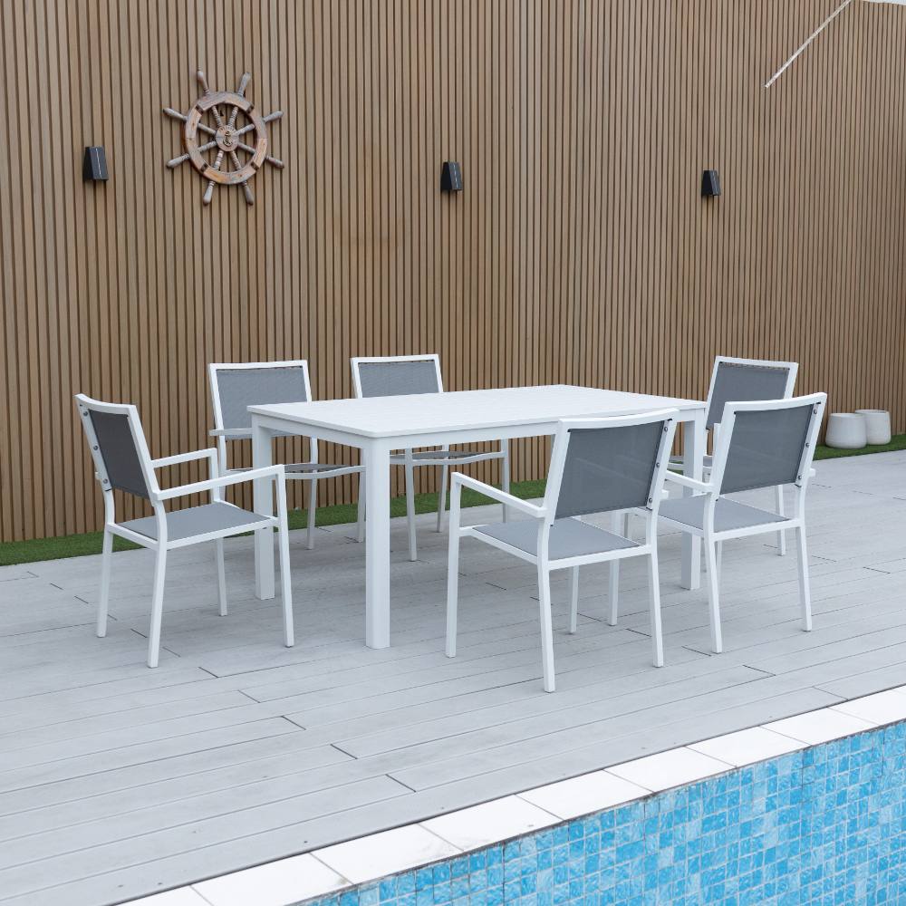 Noosa 7 Piece Dining (160/93) - White image 3
