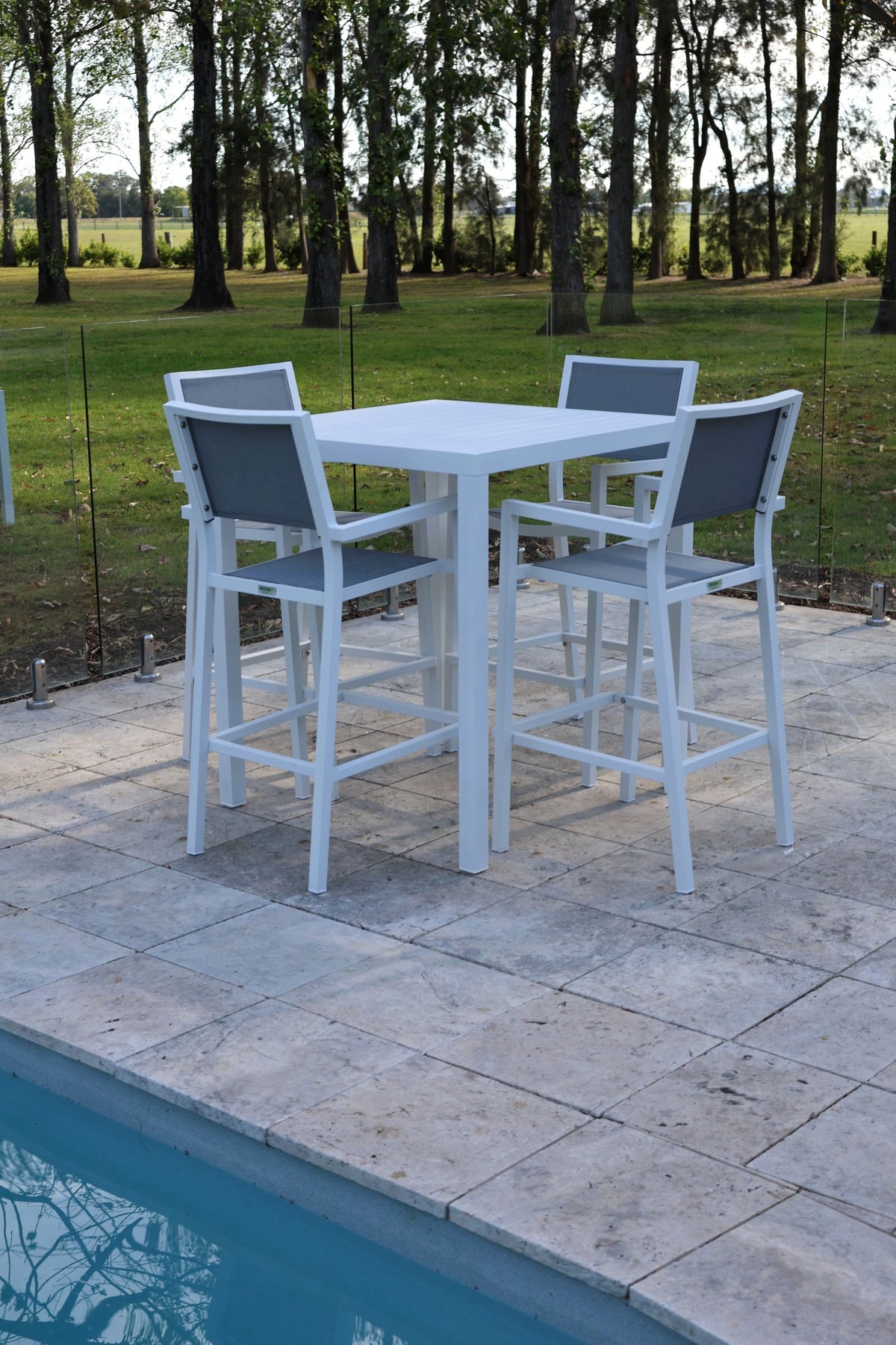 Noosa Bar Chair - White shown with matching Noosa bar table - view 1