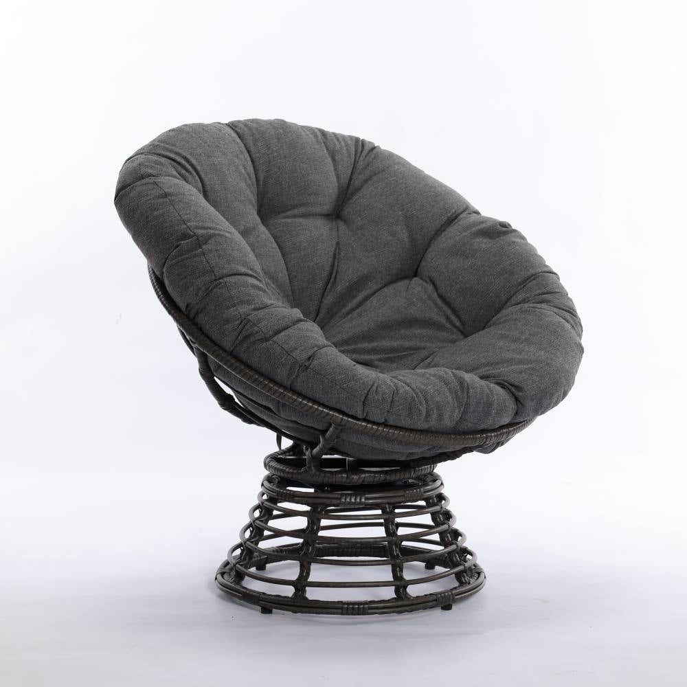 Dubai 3-Piece Swivel Balcony Set - Charcoal Wicker image 3