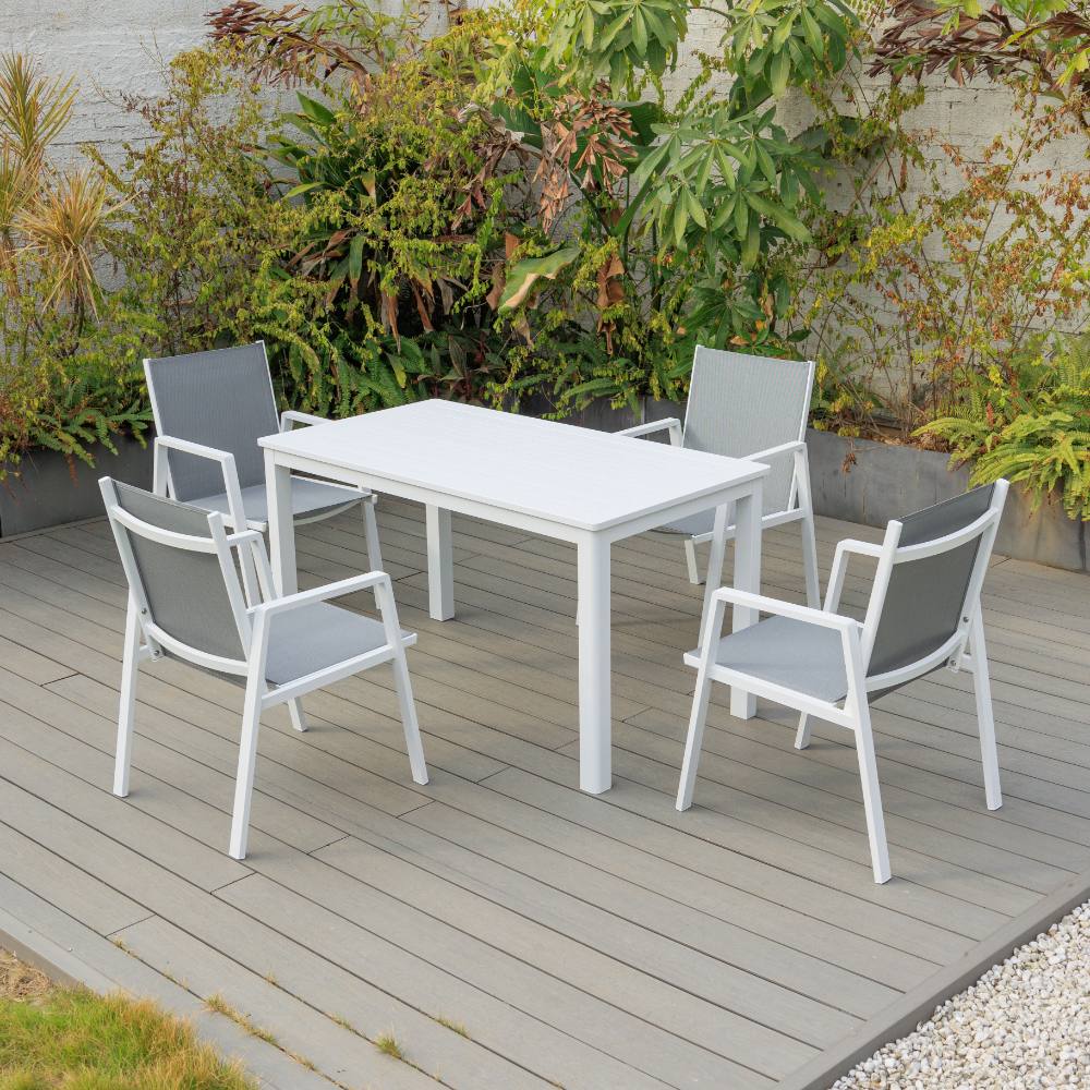Bondi Sling 5 Piece Dining (140/76) - White image 1