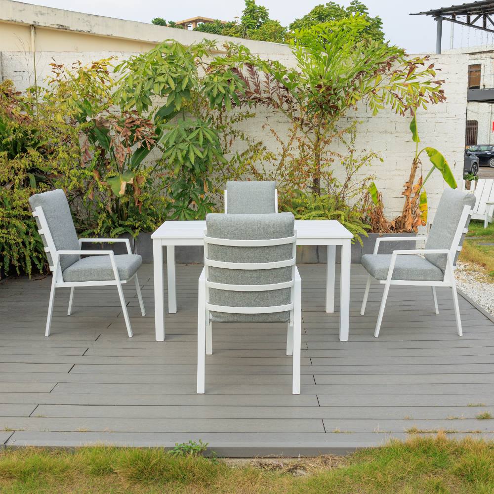 Bondi High Back 5 Piece Dining (140/76) - White image 3