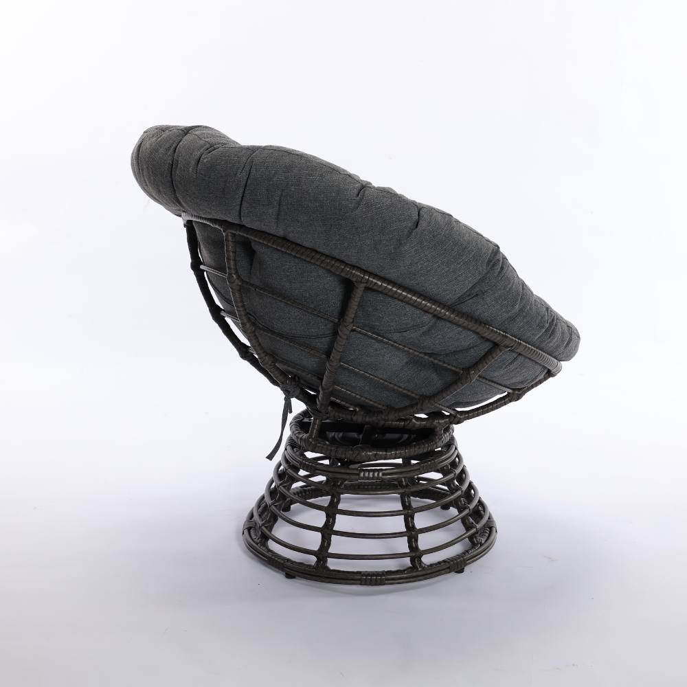 Dubai 3-Piece Swivel Balcony Set - Charcoal Wicker image 4