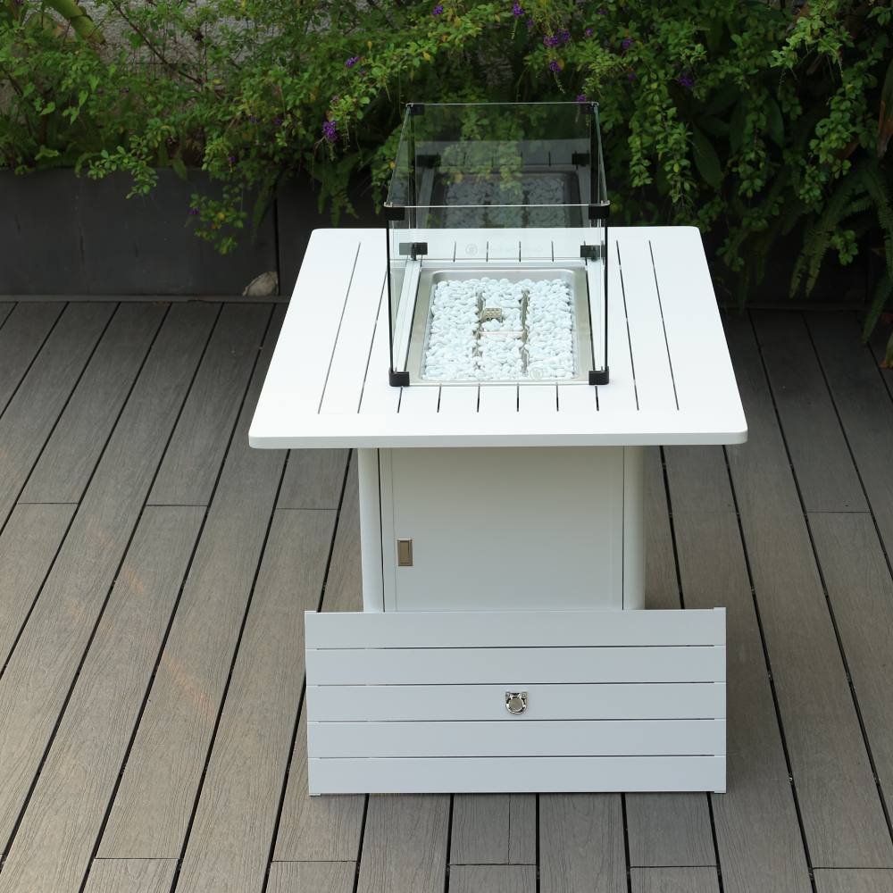 Bondi Gas Fire Pit Coffee Table - White image 4